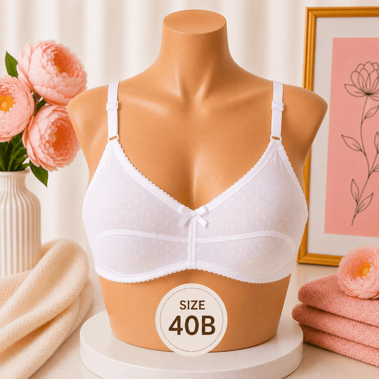 Soft Support Bra - 40B – White - Win Bachat