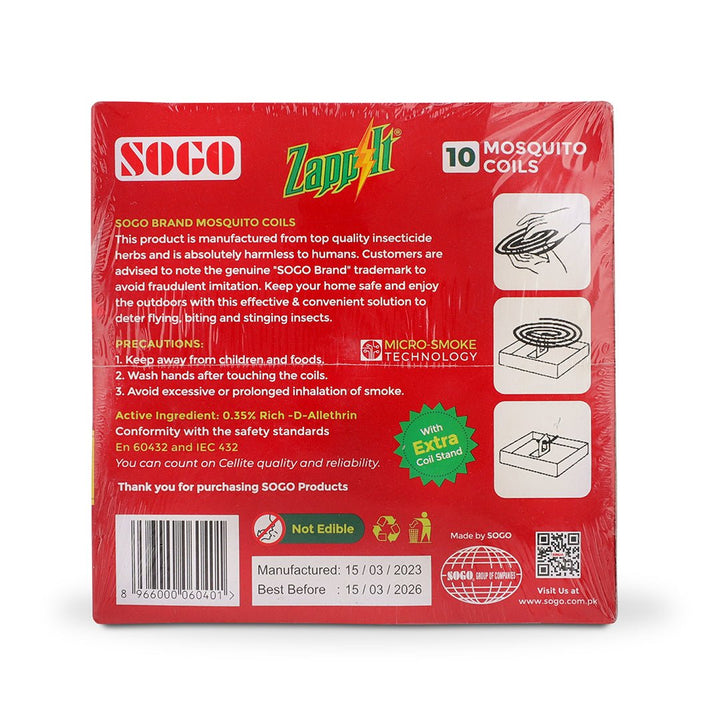 Sogo Coil Zappit - 10 Pcs (Red) - Win Bachat