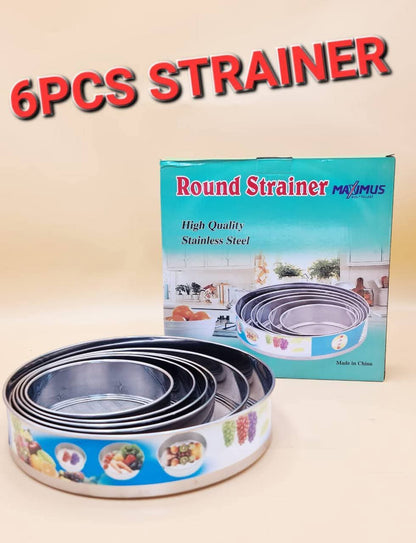 STAINLESS STEEL ROUND STRAINER (6 PCS SET) - Win Bachat