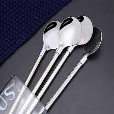 Stainless steel spoon straw (pack of 4) - Win Bachat