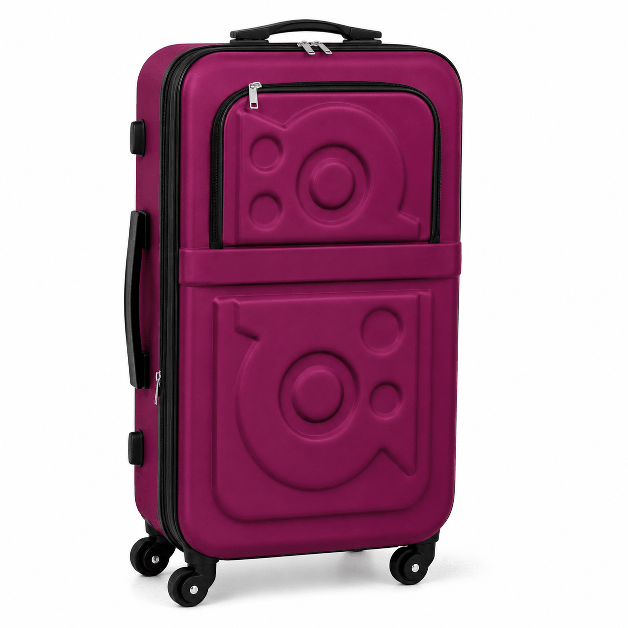 Stylish Hard Shell Travel Suitcase - Berry Purple - 20 Inch (Small) - Win Bachat