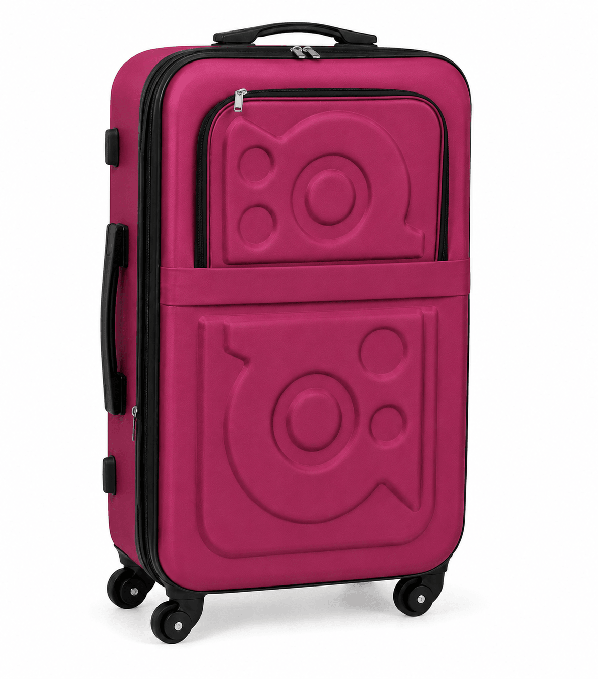 Stylish Hard Shell Travel Suitcase - Dark Pink - 20 Inch (Small) - Win Bachat