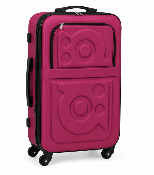Stylish Hard Shell Travel Suitcase � Dark Pink - Win Bachat