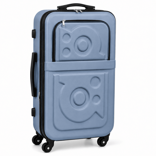Stylish Hard Shell Travel Suitcase � Dusty Blue - Win Bachat