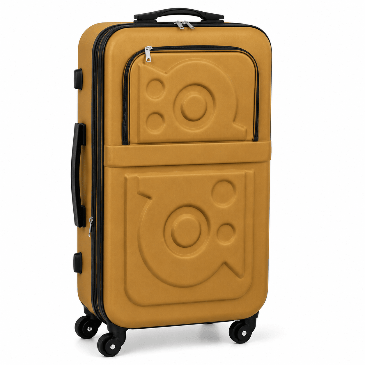 Stylish Hard Shell Travel Suitcase - Mustard - 20 Inch (Small) - Win Bachat