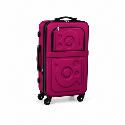 Stylish Soft Shell Travel Suitcase - Berry Purple - 20 Inch (Small) - Win Bachat