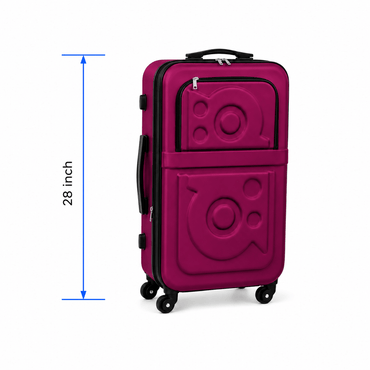 Stylish Soft Shell Travel Suitcase - Berry Purple - 28 Inch (Large)
