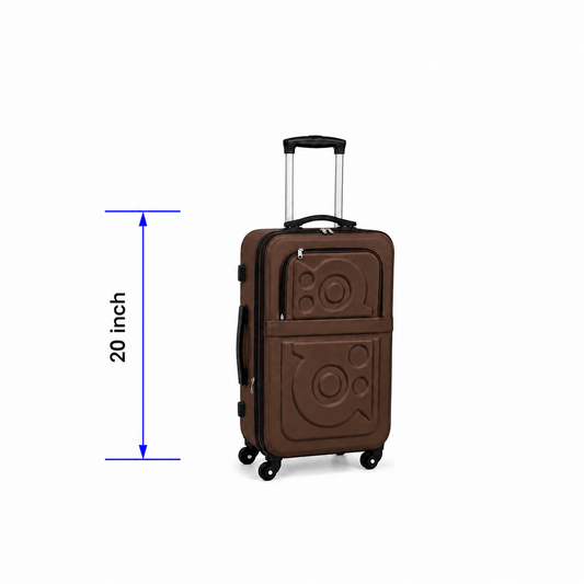 Stylish Soft Shell Travel Suitcase - Brown - 20 Inch (Small) - Win Bachat