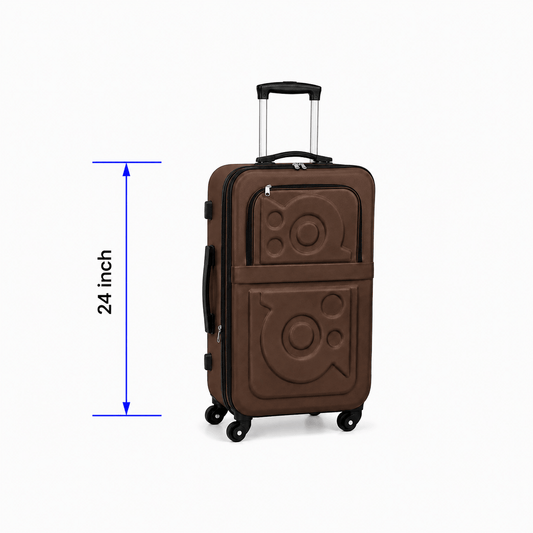 Stylish Soft Shell Travel Suitcase - Brown - 24 Inch (Medium) - Win Bachat
