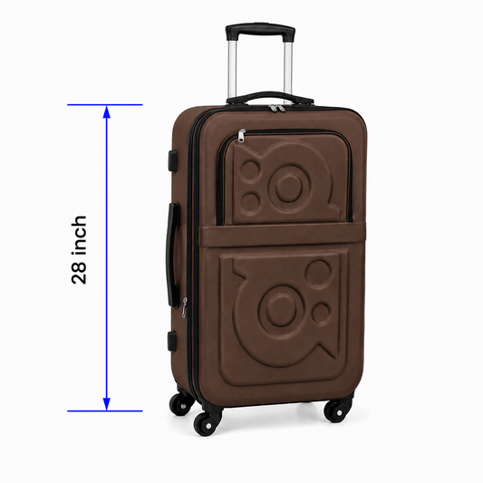 Stylish Soft Shell Travel Suitcase - Brown - 28 Inch (Large) - Win Bachat
