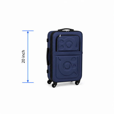 Stylish Soft Shell Travel Suitcase - Dark Blue - 20 Inch (Small)