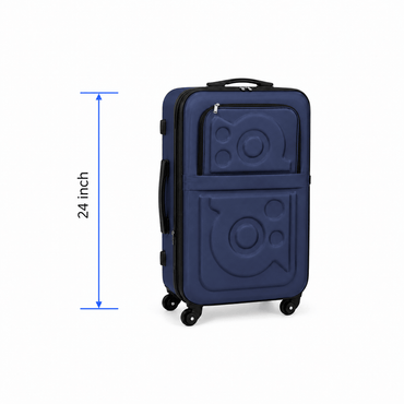 Stylish Soft Shell Travel Suitcase - Dark Blue - 24 Inch (Medium)