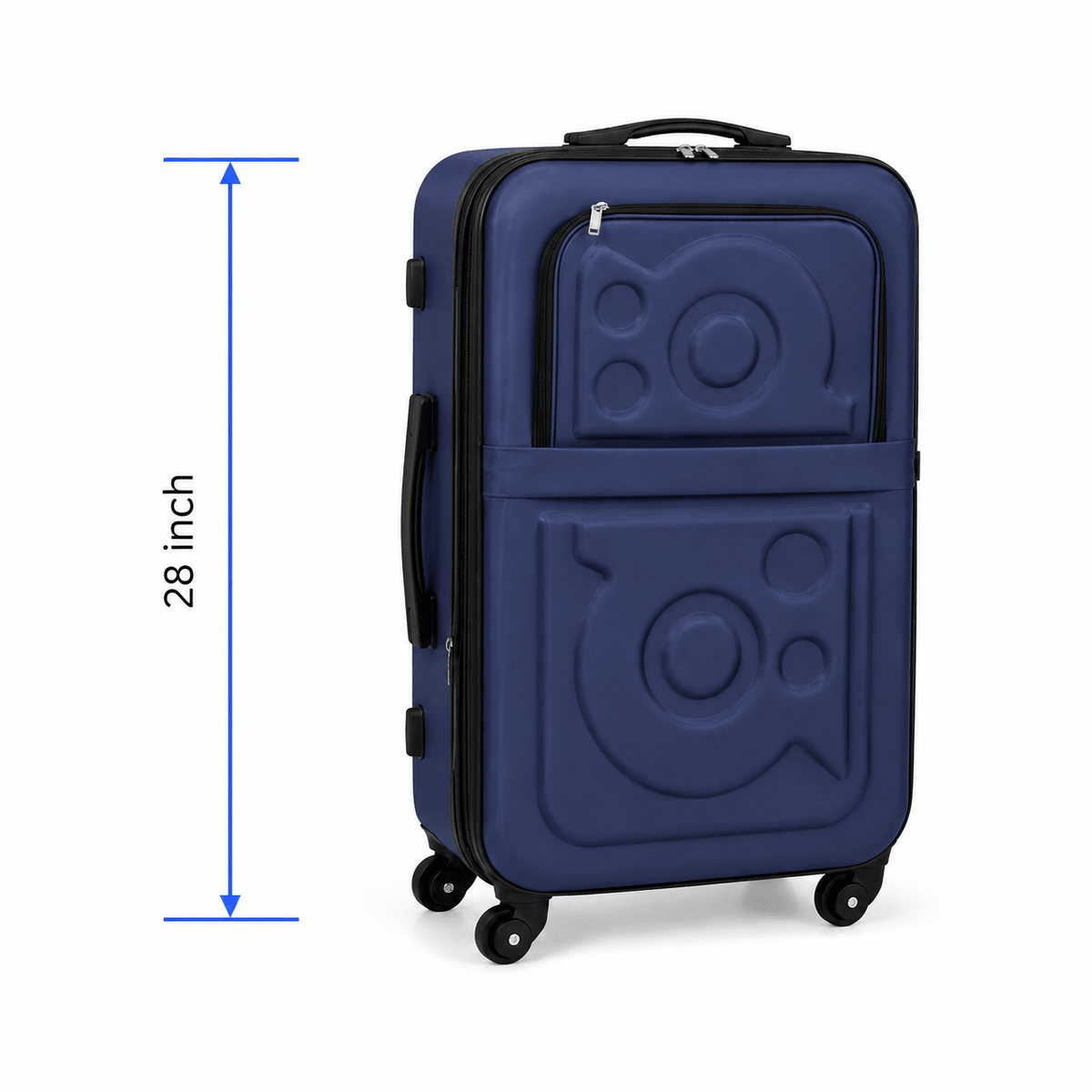Stylish Soft Shell Travel Suitcase - Dark Blue - 28 Inch (Large) - Win Bachat
