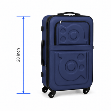 Stylish Soft Shell Travel Suitcase - Dark Blue - 28 Inch (Large)