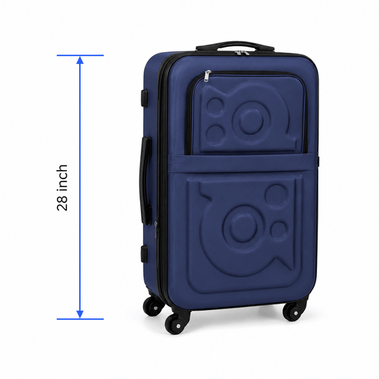 Stylish Soft Shell Travel Suitcase - Dark Blue - 28 Inch (Large) - Win Bachat