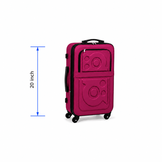 Stylish Soft Shell Travel Suitcase - Dark Pink - 20 Inch (Small) - Win Bachat