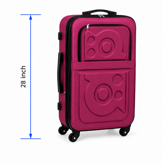 Stylish Soft Shell Travel Suitcase - Dark Pink - 28 Inch (Large) - Win Bachat
