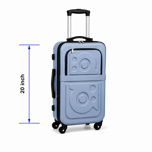 Stylish Soft Shell Travel Suitcase - Dusty Blue - 20 Inch (Small) - Win Bachat