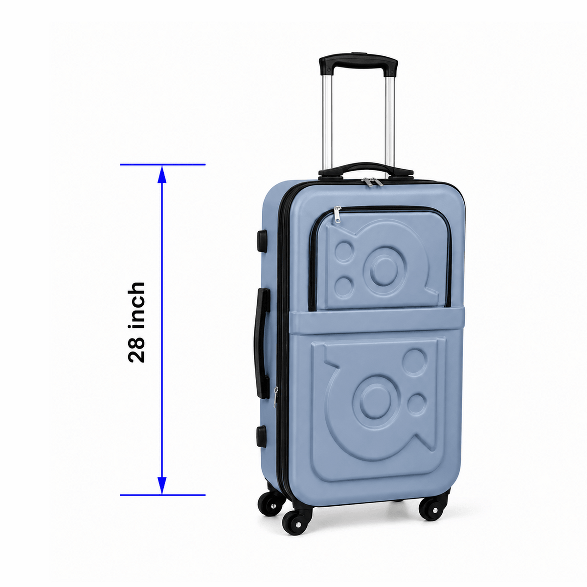 Stylish Soft Shell Travel Suitcase - Dusty Blue - 28 Inch (Large) - Win Bachat