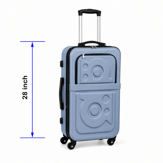 Stylish Soft Shell Travel Suitcase - Dusty Blue - 28 Inch (Large) - Win Bachat