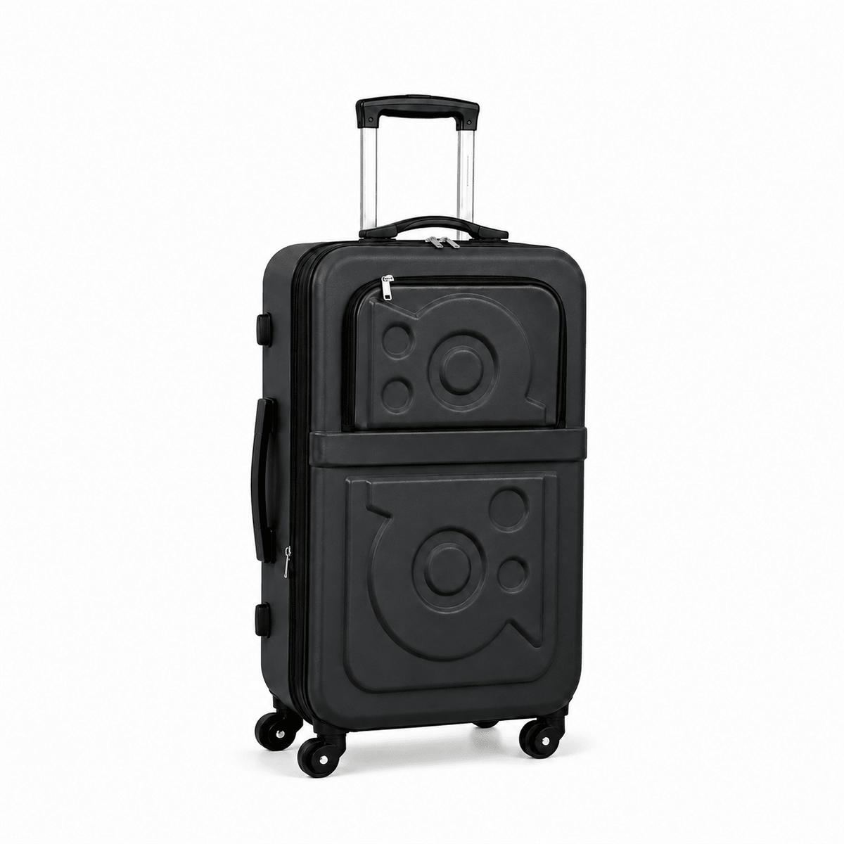 Stylish Soft Shell Travel Suitcase - Matte Black - 20 Inch (Small) - Win Bachat