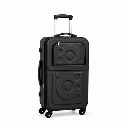 Stylish Soft Shell Travel Suitcase - Matte Black - 20 Inch (Small) - Win Bachat