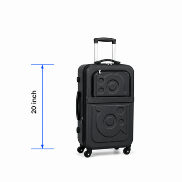 Stylish Soft Shell Travel Suitcase - Matte Black - 20 Inch (Small)