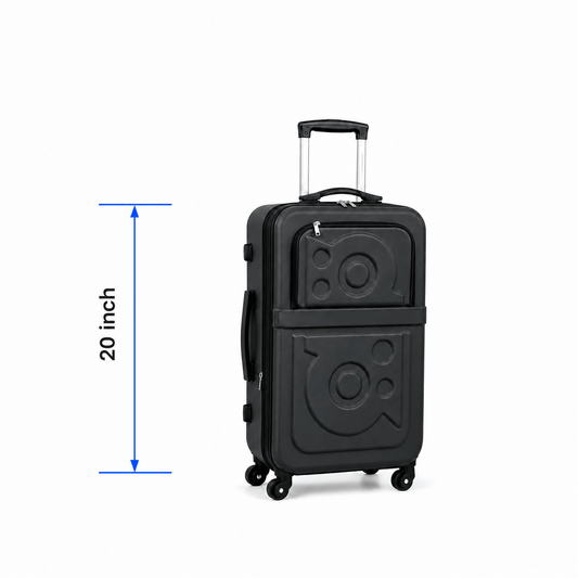 Stylish Soft Shell Travel Suitcase - Matte Black - 20 Inch (Small) - Win Bachat