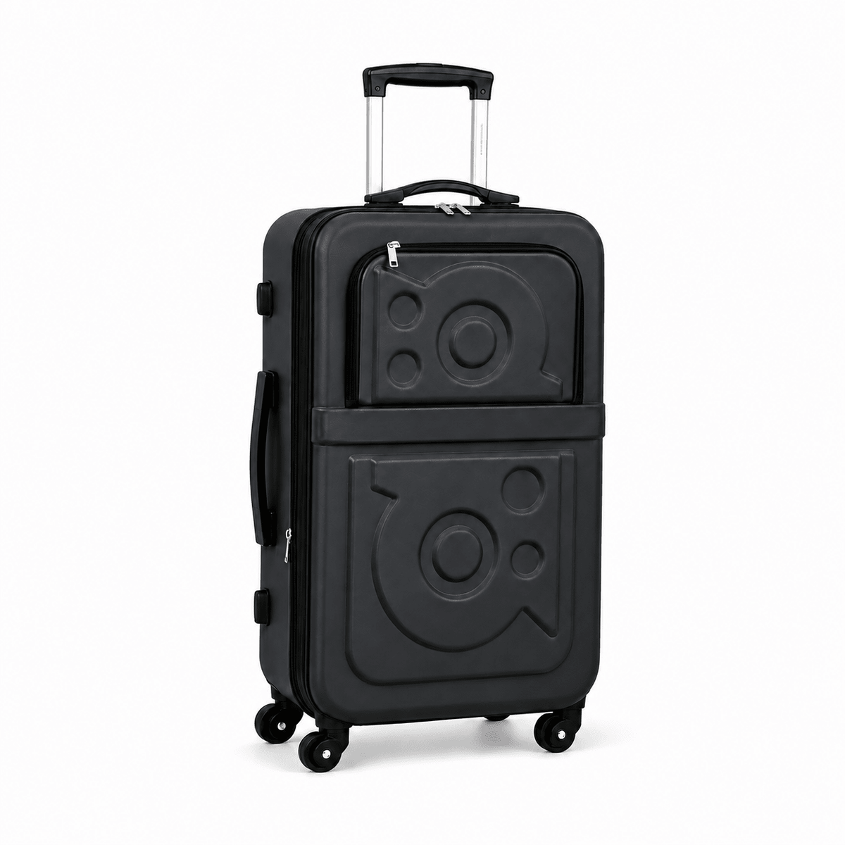 Stylish Soft Shell Travel Suitcase - Matte Black - 24 Inch (Medium) - Win Bachat