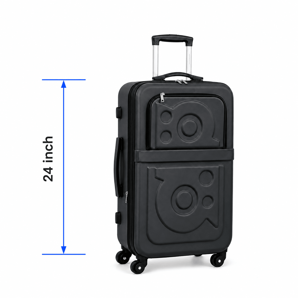 Stylish Soft Shell Travel Suitcase - Matte Black - 24 Inch (Medium) - Win Bachat