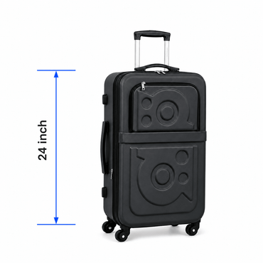 Stylish Soft Shell Travel Suitcase - Matte Black - 24 Inch (Medium)