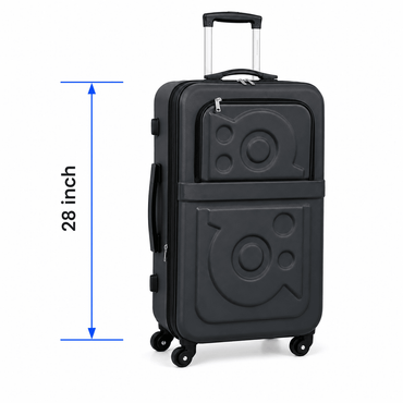 Stylish Soft Shell Travel Suitcase - Matte Black - 28 Inch (Large)