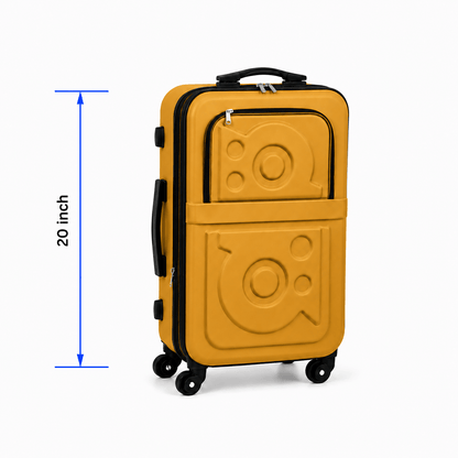 Stylish Soft Shell Travel Suitcase - Mustard - 20 Inch (Small) - Win Bachat