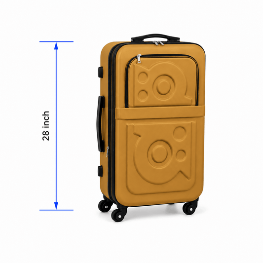 Stylish Soft Shell Travel Suitcase - Mustard - 28 Inch (Large) - Win Bachat