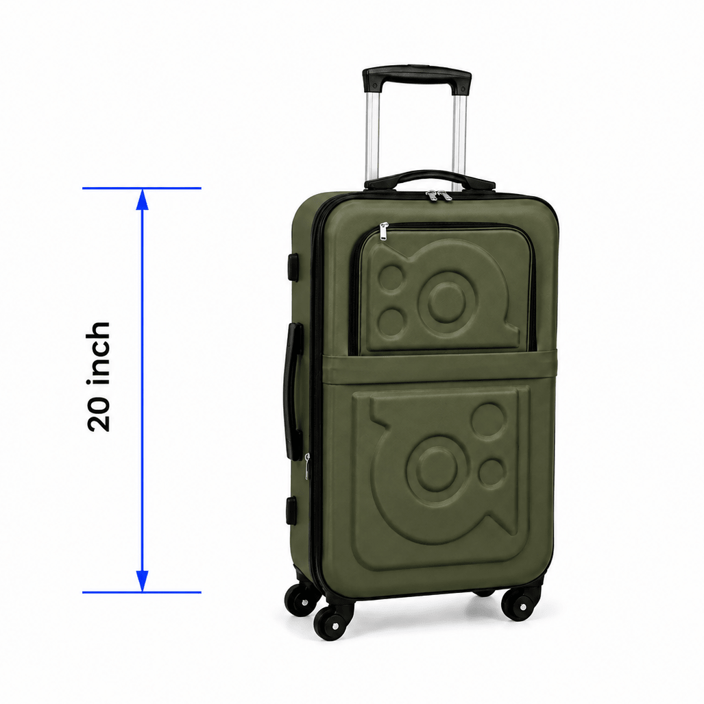 Stylish Soft Shell Travel Suitcase - Olive Green - 20 Inch (Small) - Win Bachat