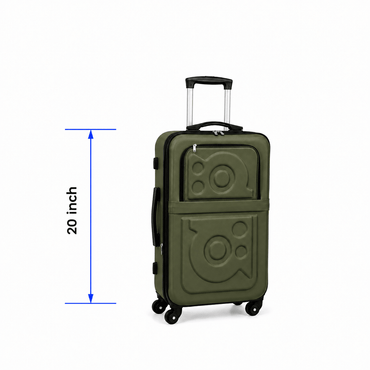 Stylish Soft Shell Travel Suitcase - Olive Green - 20 Inch (Small)