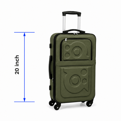 Stylish Soft Shell Travel Suitcase - Olive Green - 20 Inch (Small) - Win Bachat