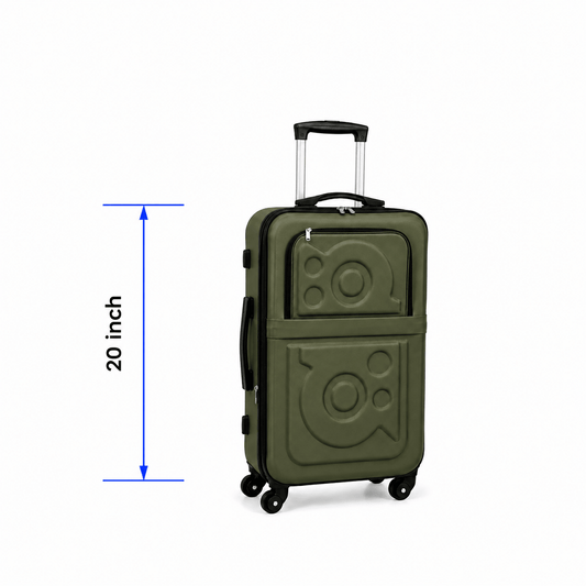 Stylish Soft Shell Travel Suitcase - Olive Green - 20 Inch (Small) - Win Bachat