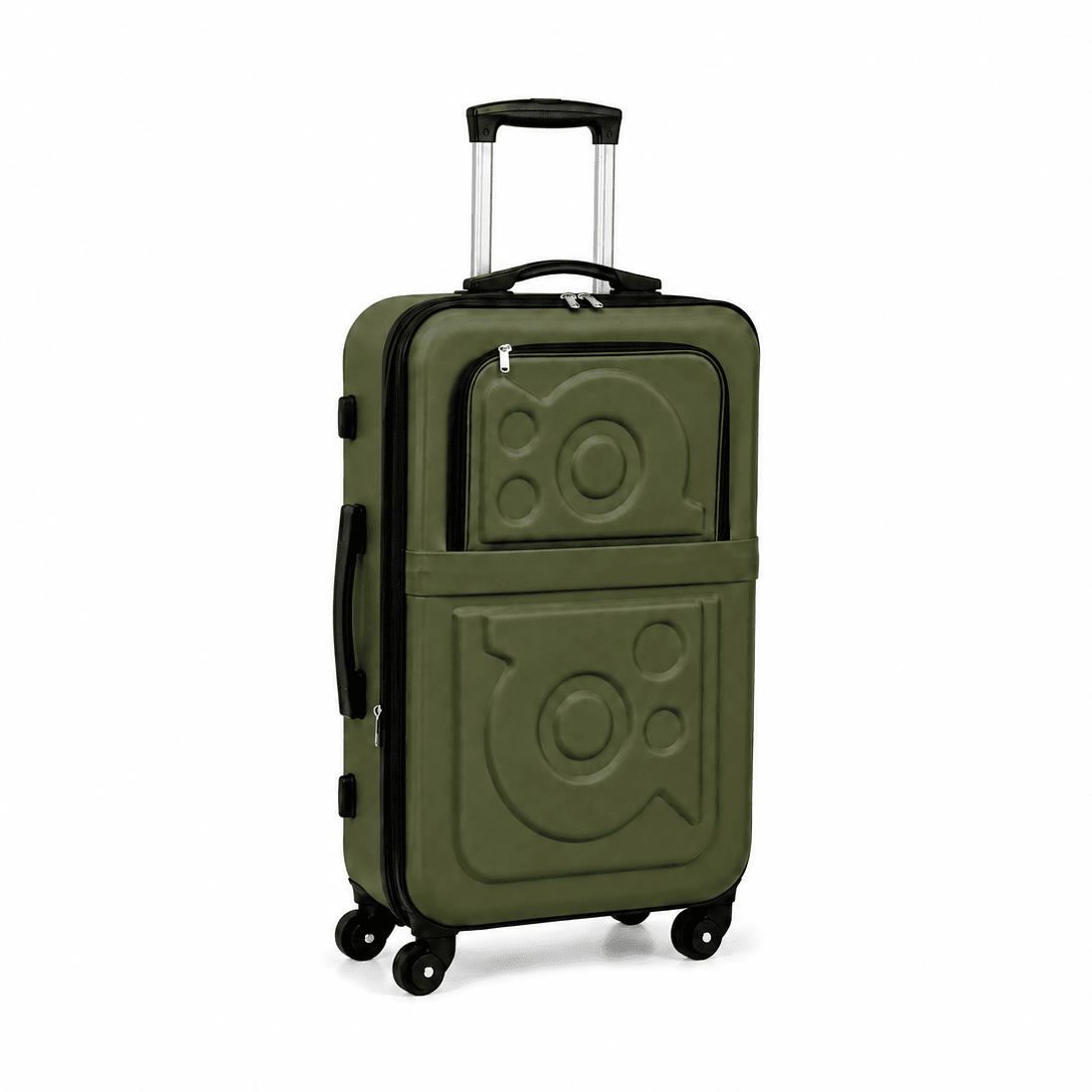 Stylish Soft Shell Travel Suitcase - Olive Green - 20 Inch (Small) - Win Bachat