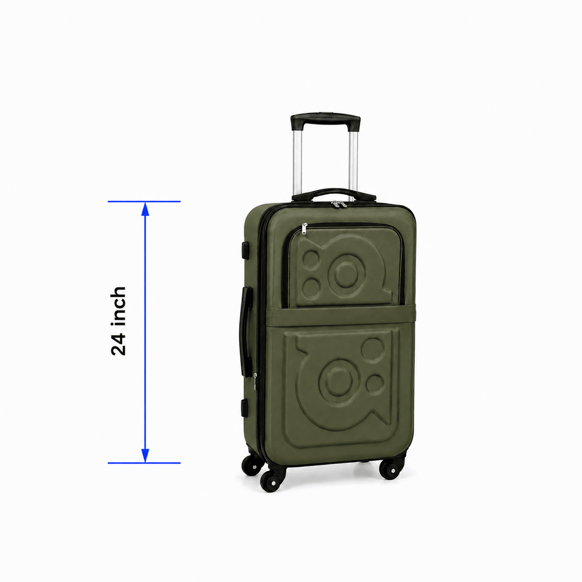 Stylish Soft Shell Travel Suitcase - Olive Green - 24 Inch (Medium) - Win Bachat