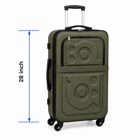 Stylish Soft Shell Travel Suitcase - Olive Green - 28 Inch (Large) - Win Bachat