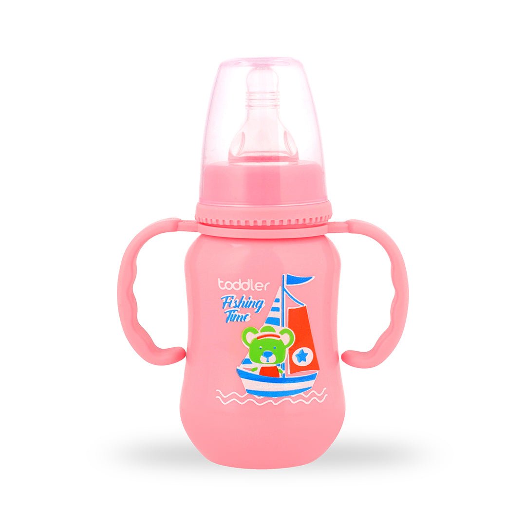 Toddler Regular - Neck Feeding Bottle With Handle 150Ml Pink - Win Bachat