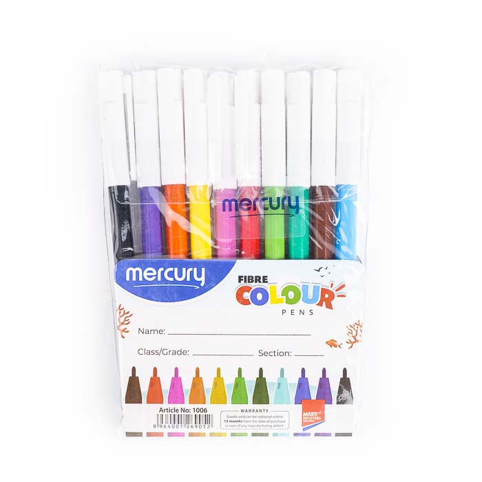 Mercury Fibre Colour Marker 10s - Article 1006 - Win Bachat