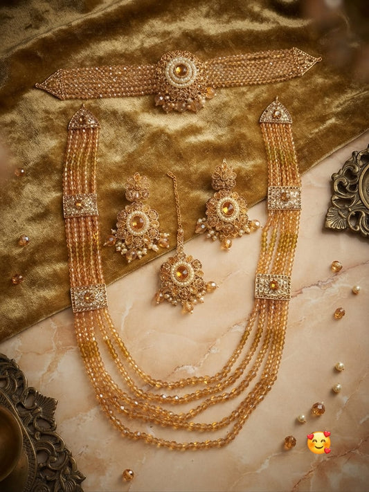 Traditional Layered Beaded Rani Haar Jewelry Set - Win Bachat