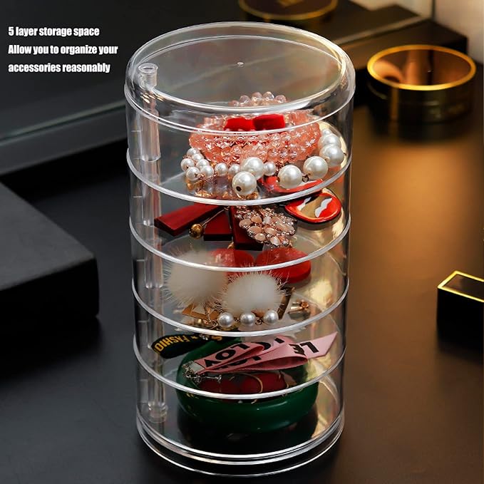 Transparent jewellery box 5 layer - Win Bachat