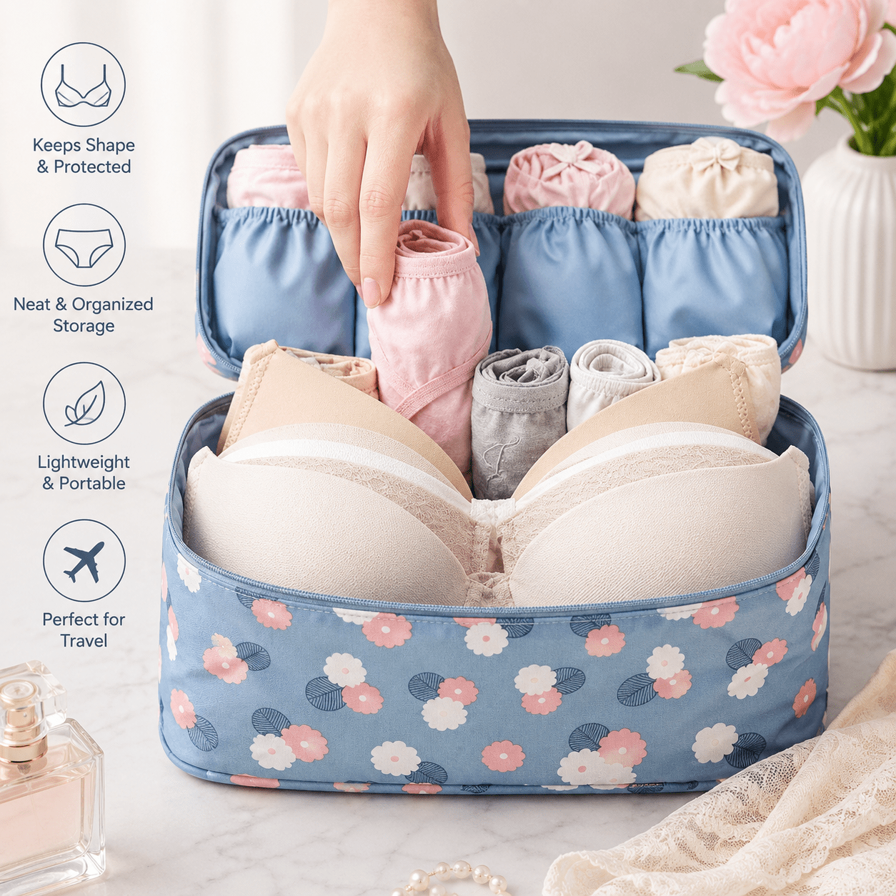 Travel Bra & Lingerie Organizer Bag - Win Bachat