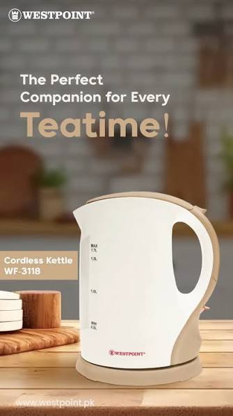 Westpoint 1.7L Cordless Kettle WF-3118 - Win Bachat