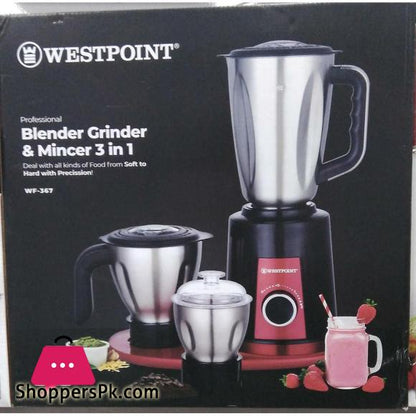 Westpoint Blender, Chopper & Grinder 3 in 1 WF-367 - Win Bachat