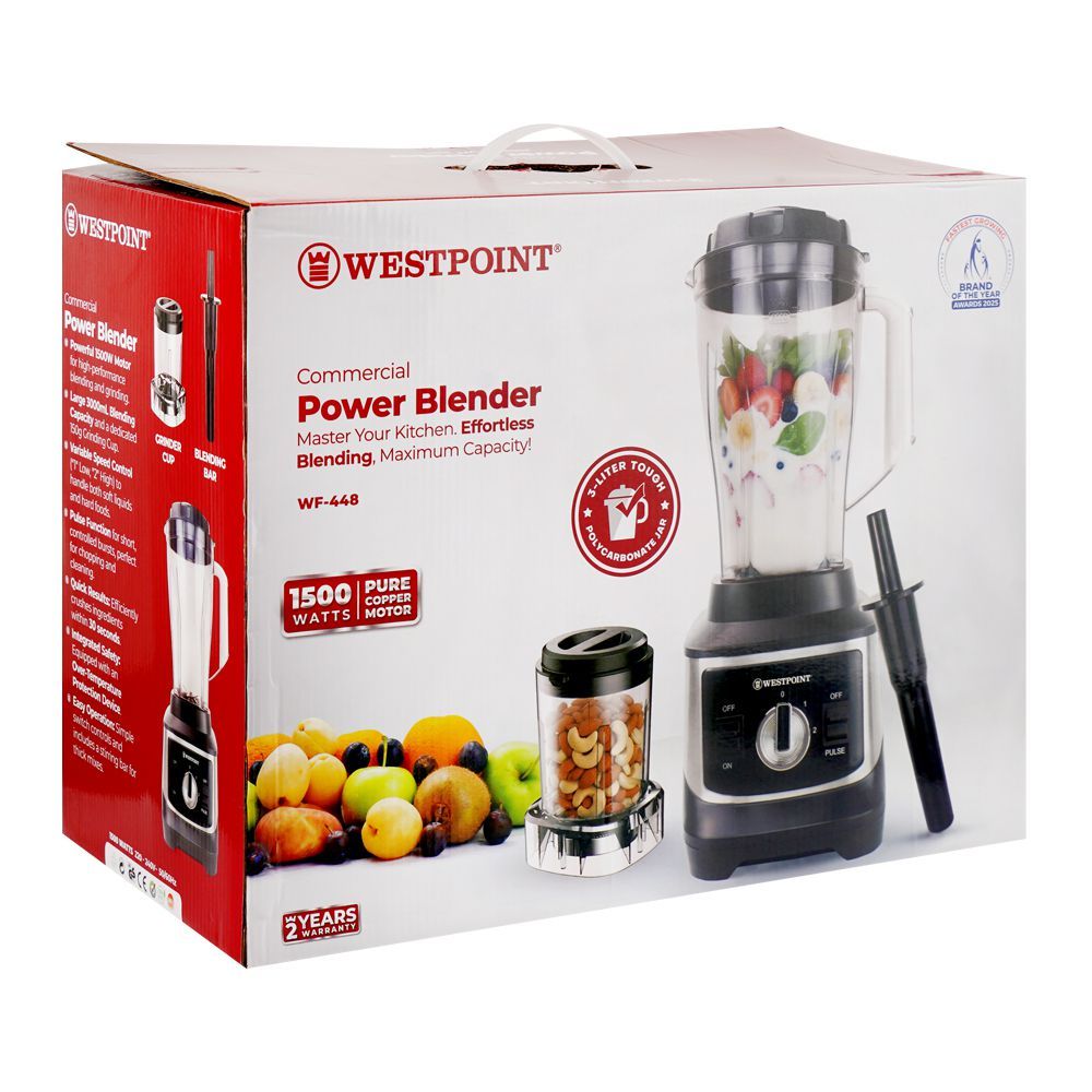 Westpoint Commercial 1500W Power Blender WF-448 - Win Bachat