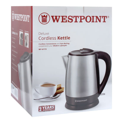 Westpoint Deluxe 1.7L Stainless Steel Cordless Kettle WF-6172 - Win Bachat